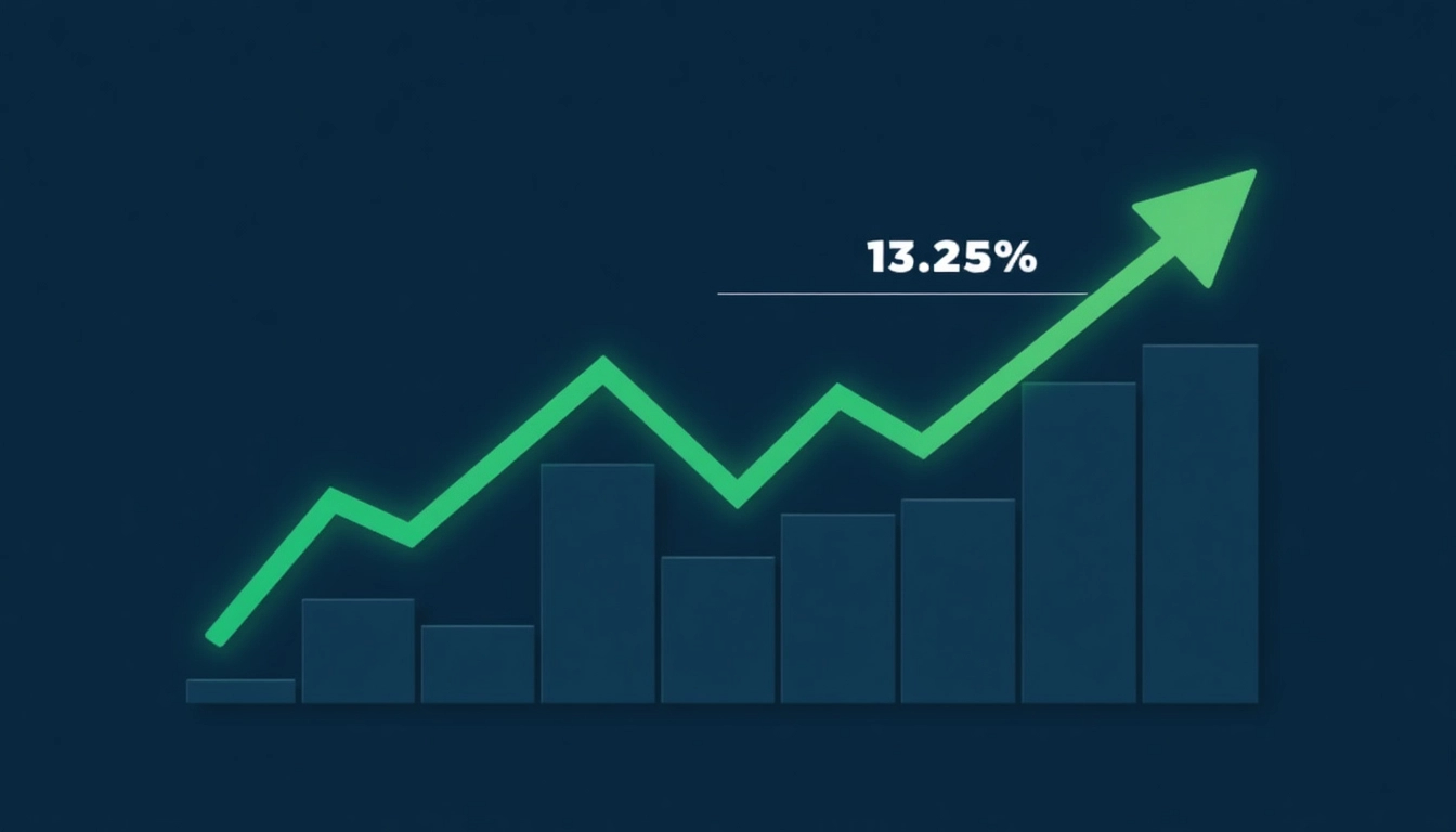 Imagem com um gráfico simbolizando o aumento da Selic