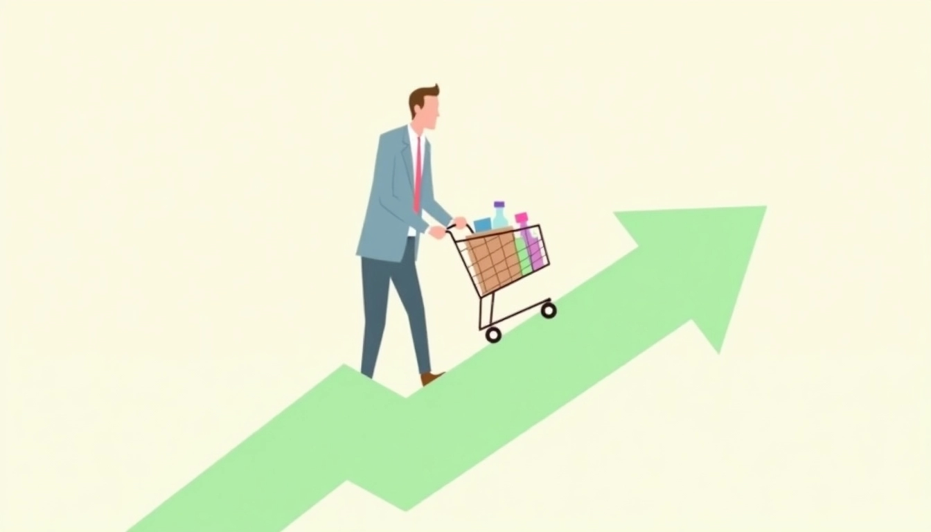Imagem representando o aumento do preço das compras