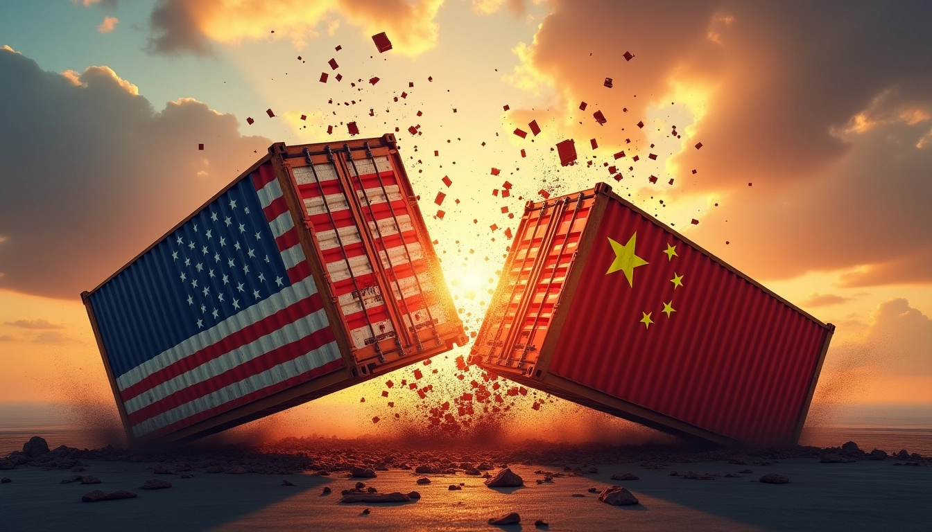 Guerra comercial entre Estados Unidos e China.